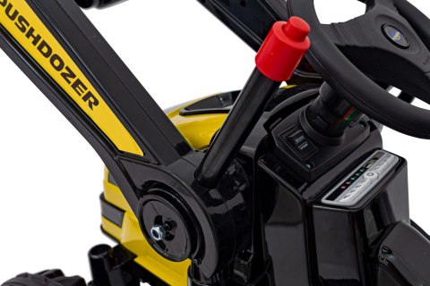 Koparka Traktor na akumulator dla dzieci Żółty + Ruchome Ramię Łyżka + Pilot + Wolny Start + Radio FM + LED