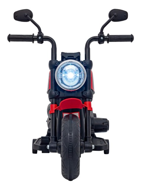 Motorek Chopper FASTER na akumulator dla dzieci Czerwony + Radio FM + Panel audio + LED