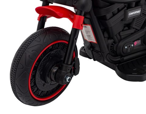 Motorek Chopper FASTER na akumulator dla dzieci Czerwony + Radio FM + Panel audio + LED