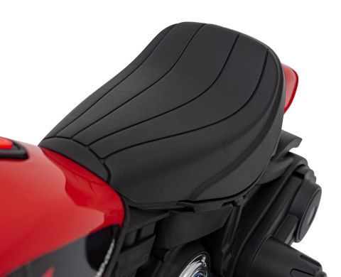 Motorek Chopper FASTER na akumulator dla dzieci Czerwony + Radio FM + Panel audio + LED