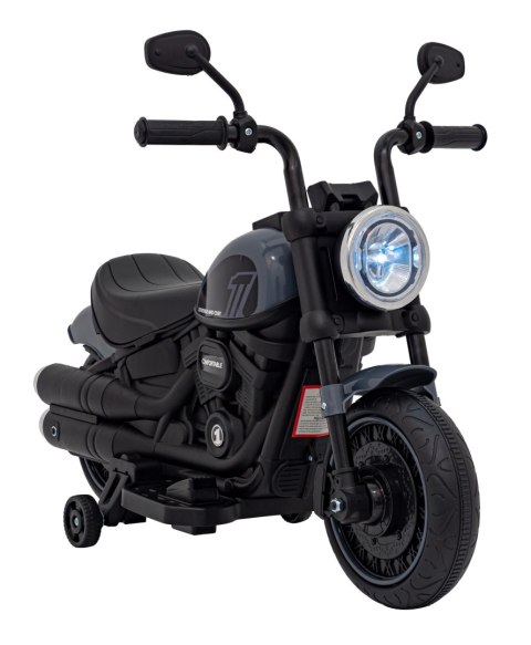 Motorek Chopper FASTER na akumulator dla dzieci Szary + Radio FM + Panel audio + LED