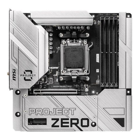 Płyta MSI B650M PROJECT ZERO  AMD B650 DDR5 SATA3 M.2 USB3.2 WiFi BT PCIe4.0 AM5 mATX
