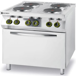 Kuchnia elektryczna 4 płyty z piekarnikiem konwekcyjnym GN1/1 Kitchen Line - Hendi 225936