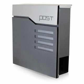 Skrzynka na listy z gazetnikiem Skrzynka pocztowa Post Grafitowa elegancka