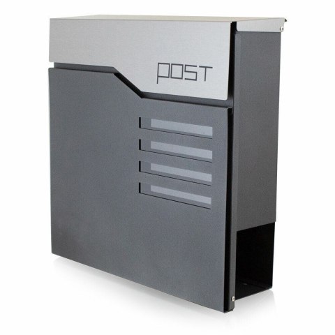 Skrzynka na listy z gazetnikiem Skrzynka pocztowa Post Grafitowa elegancka