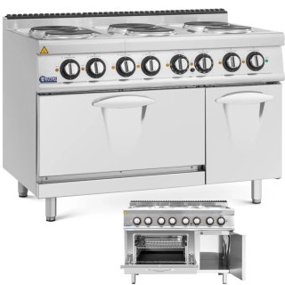 Kuchnia elektryczna z piekarnikiem szafką 6 palników 400 V 19.1 kW