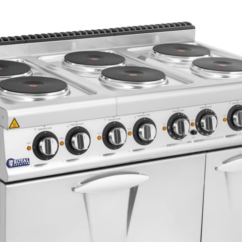 Kuchnia elektryczna z piekarnikiem szafką 6 palników 400 V 19.1 kW