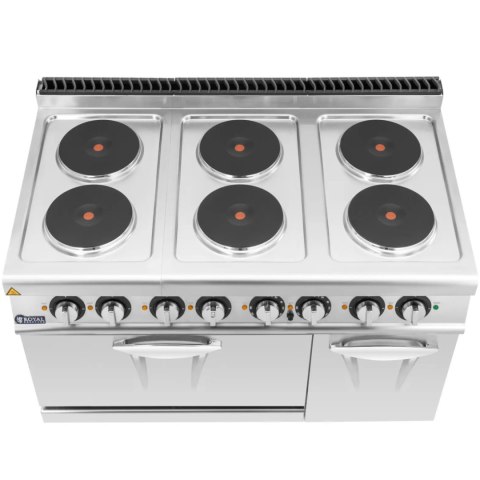 Kuchnia elektryczna z piekarnikiem szafką 6 palników 400 V 19.1 kW