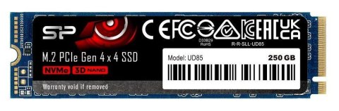 Dysk SSD Silicon Power UD85 250GB M.2 PCIe NVMe Gen4x4 NVMe 1.4 3300/1300 MB/s