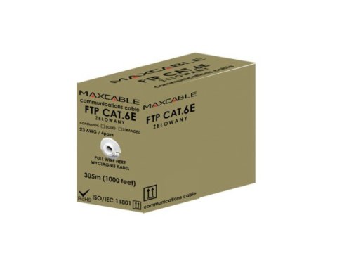 Przewód FTP6 drut Cu +żel 305m MAXCABLE
