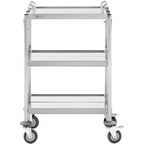 Wózek składany kelnerski cateringowy stal nierdzewna 3 półki do 90kg