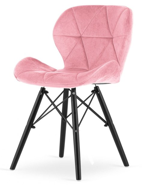 Krzesło tapicerowane VASTO PINK VELVET SMOKE