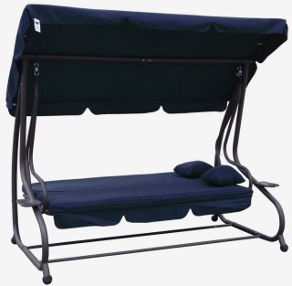 Huśtawka Ogrodowa Siedzisko Textylina 2x1 Granatowa