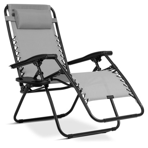 Leżak ogrodowy składany z poduszką Sofotel ChillWell szary