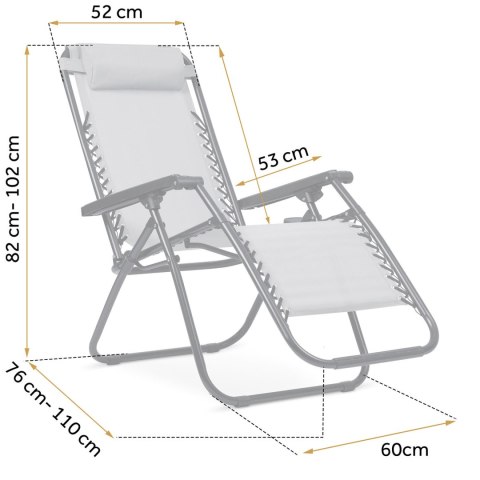 Leżak ogrodowy składany z poduszką Sofotel ChillWell szary