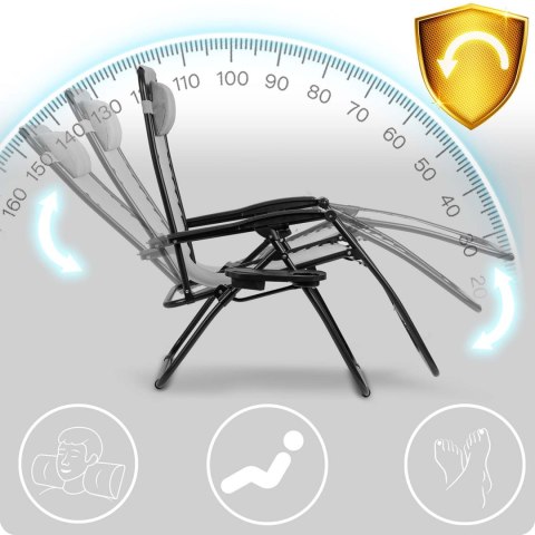 Leżak ogrodowy składany z poduszką Sofotel ChillWell zestaw 2 szt szary