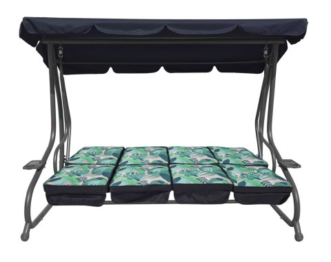 Ogromna Huśtawka Ogrodowa Siedzisko Plecionka 2x1 Liście Monstery