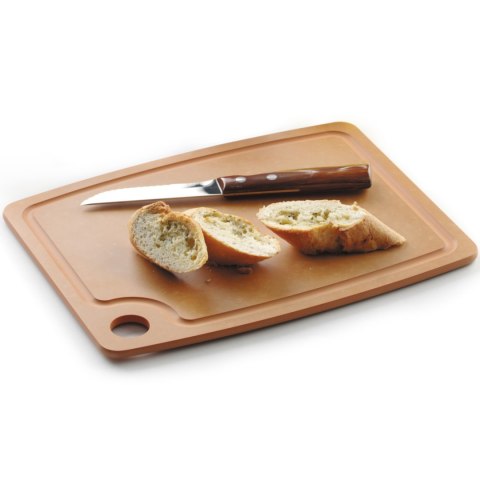 Deska do krojenia z włókna drzewnego 370 x 275 mm - brązowa