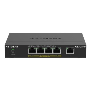 Switch niezarządzalny Netgear GS305PPv3 5x 100M/1G (4xPoE+ 83W)