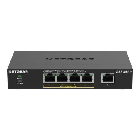 Switch niezarządzalny Netgear GS305PPv3 5x 100M/1G (4xPoE+ 83W)