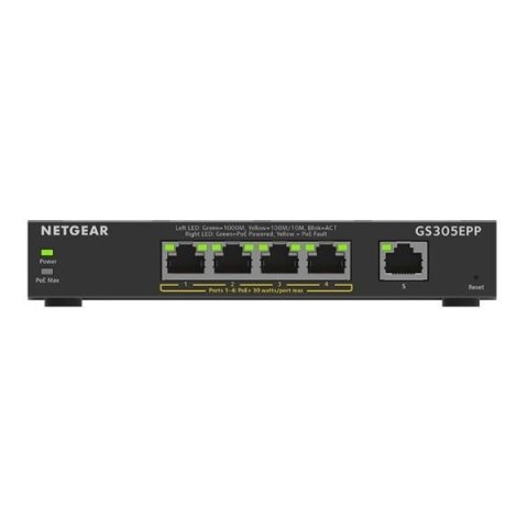 Switch zarządzalny Netgear GS305EPP-100PES 4x1GbE PoE 1x1GbE 120W