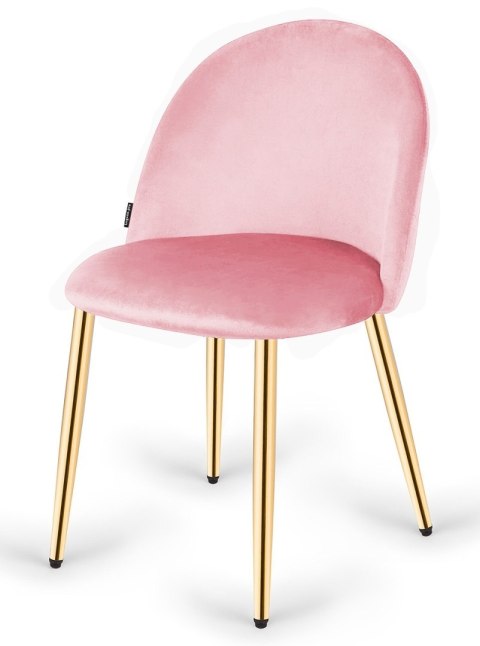Krzesło tapicerowane GLORIA PINK VELVET GOLD
