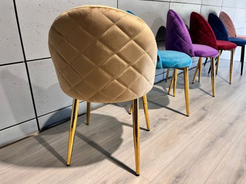 Krzesło tapicerowane GLORIA SAND VELVET GOLD