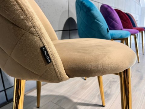 Krzesło tapicerowane GLORIA SAND VELVET GOLD