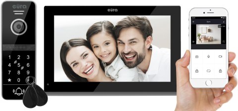 WIDEODOMOFON EURA VDP-97C5 czarny, lcd 7", wi-fi, czytnik zbliżeniowy, Tuya