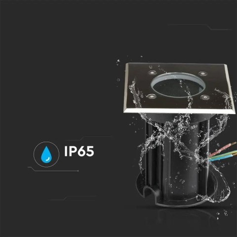 Oprawa Gruntowa Ogrodowa Najazdowa Kwadrat Stal Szczotkowana GU10 IP65 V-TAC VT-7677