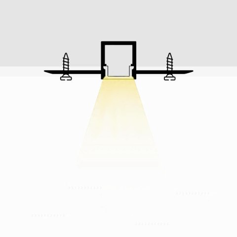 Profil Aluminiowy V-TAC 2mb Anodowany, Klosz Mleczny, Do gipsowania 9,5mm VT-8102