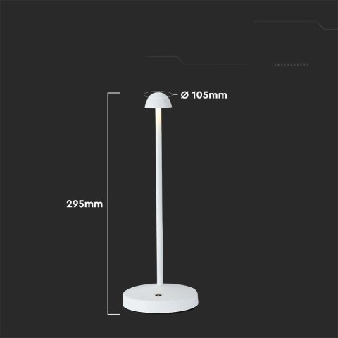 Lampka Biurkowa Nocna V-TAC 3W LED 29cm Ładowanie USB Ściemnianie Biała VT-1073 3000K-6000K 130lm