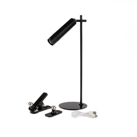 Lampka Biurkowa V-TAC 4w1 37cm Kinkiet Klips Latarka 3W LED Czarna VT-7413 4000K 300lm