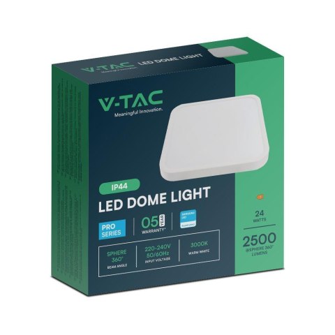 Plafon V-TAC 24W LED SAMSUNG CHIP Kwadrat 29x29cm Natynkowy IP44 Biały VT-8624 4000K 2500lm 5 Lat Gwarancji