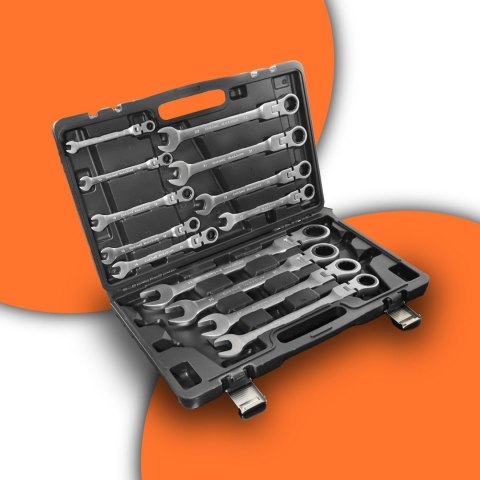 Zestaw Kluczy Płasko-oczkowych z grzechotką 13 elementów BituX