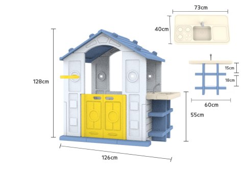 Dom Z Koszykówką i Zlewem Niebieski Dach