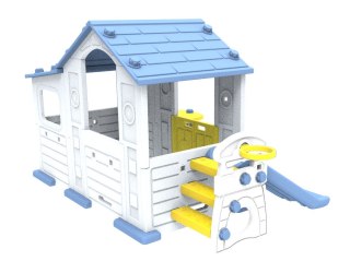 Duży Dom Z Przedsionkiem 4w1 Niebieski Dach