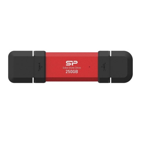 Dysk zewnętrzny SSD Silicon Power DS72 250GB USB-A USB-C 1050/850 MB/s Czerwony