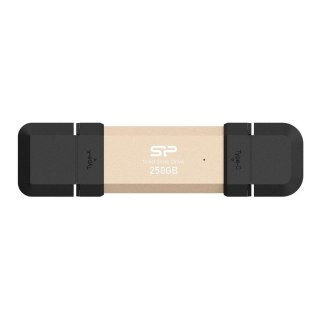 Dysk zewnętrzny SSD Silicon Power DS72 250GB USB-A USB-C 1050/850 MB/s Złoty