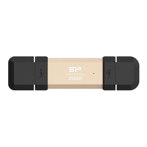 Dysk zewnętrzny SSD Silicon Power DS72 250GB USB-A USB-C 1050/850 MB/s Złoty