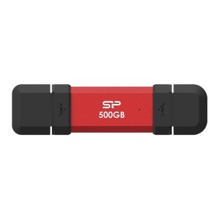 Dysk zewnętrzny SSD Silicon Power DS72 500GB USB-A USB-C 1050/850 MB/s Czerwony