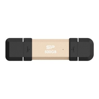 Dysk zewnętrzny SSD Silicon Power DS72 500GB USB-A USB-C 1050/850 MB/s Złoty