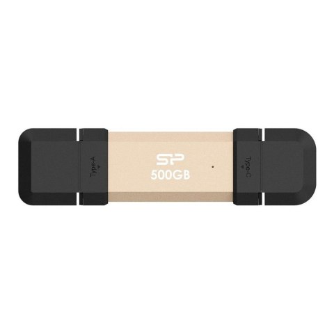 Dysk zewnętrzny SSD Silicon Power DS72 500GB USB-A USB-C 1050/850 MB/s Złoty