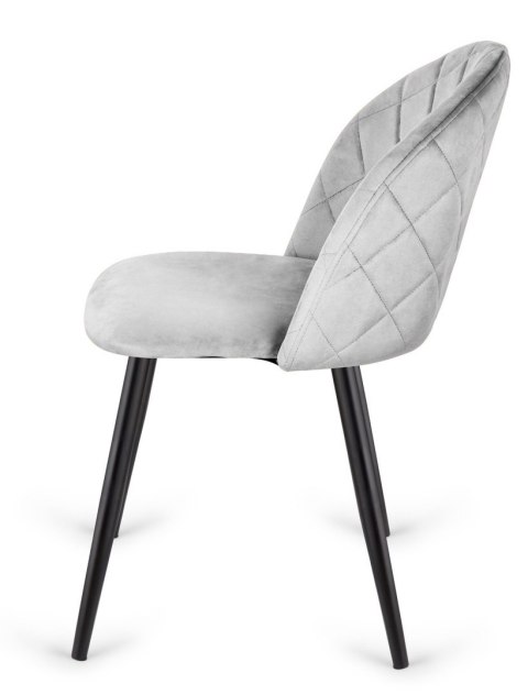 Krzesło tapicerowane GLORIA DIAMOND GREY VELVET OUTLET