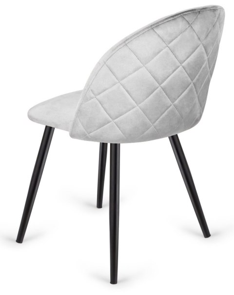 Krzesło tapicerowane GLORIA DIAMOND GREY VELVET OUTLET