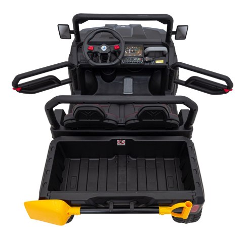 Auto Pick-Up Speed 900 dla dzieci Czarny + Napęd 4x4 + Ruchomy kiper + Bagażnik + Pilot + Łopatka + Audio LED