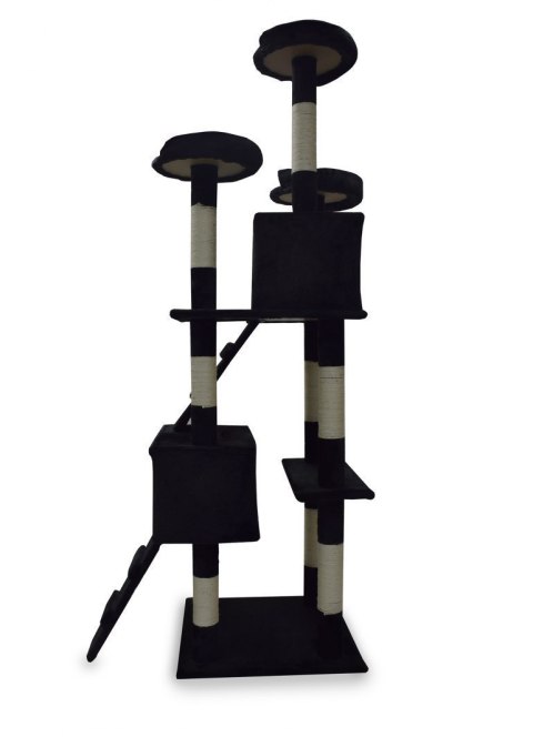 Drapak/Drzewko dla kota Czarny 170cm Domek z Legowiskiem i słupkami z sizalu