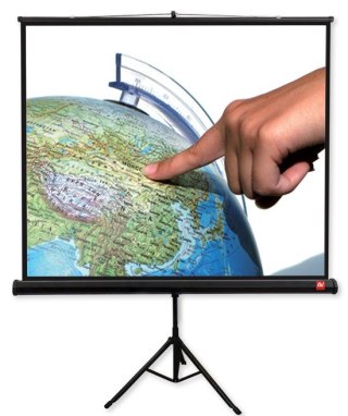 Ekran na statywie Tripod PRO 200 (1:1  200x200cm  Matt White  czarne ramki)