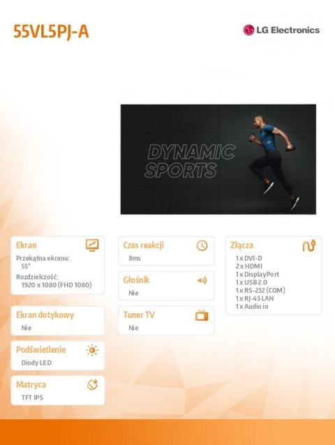 Monitor wielkoformatowy 55VL5PJ-A 500cd m2 24 7
