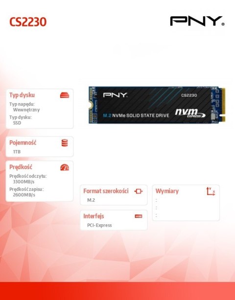 Dysk SSD 1TB M 2 2280 CS2230 M280CS2230-1TB-RB